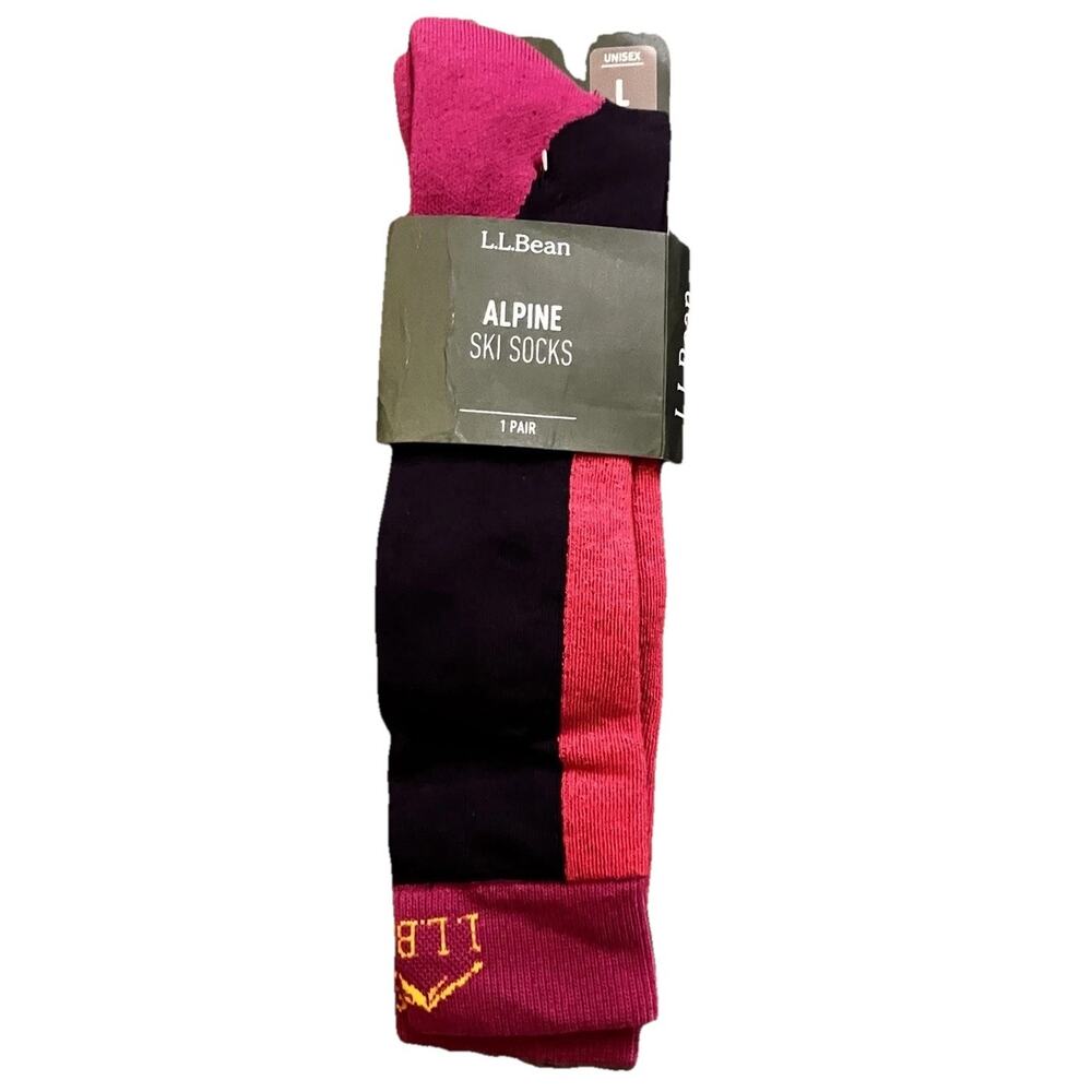 LL Bean Alpine Ski Socks Size Large Deepest Indigo Thermolite 1 Pair 520994